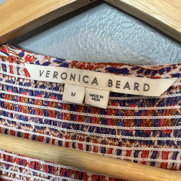 VERONICA BEARD paisley print cox smocked dress size M - Picture 3 of 7